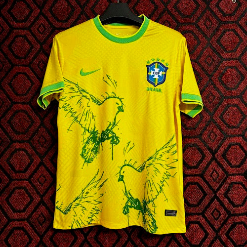 Maillot Brésil Jaune Oiseaux